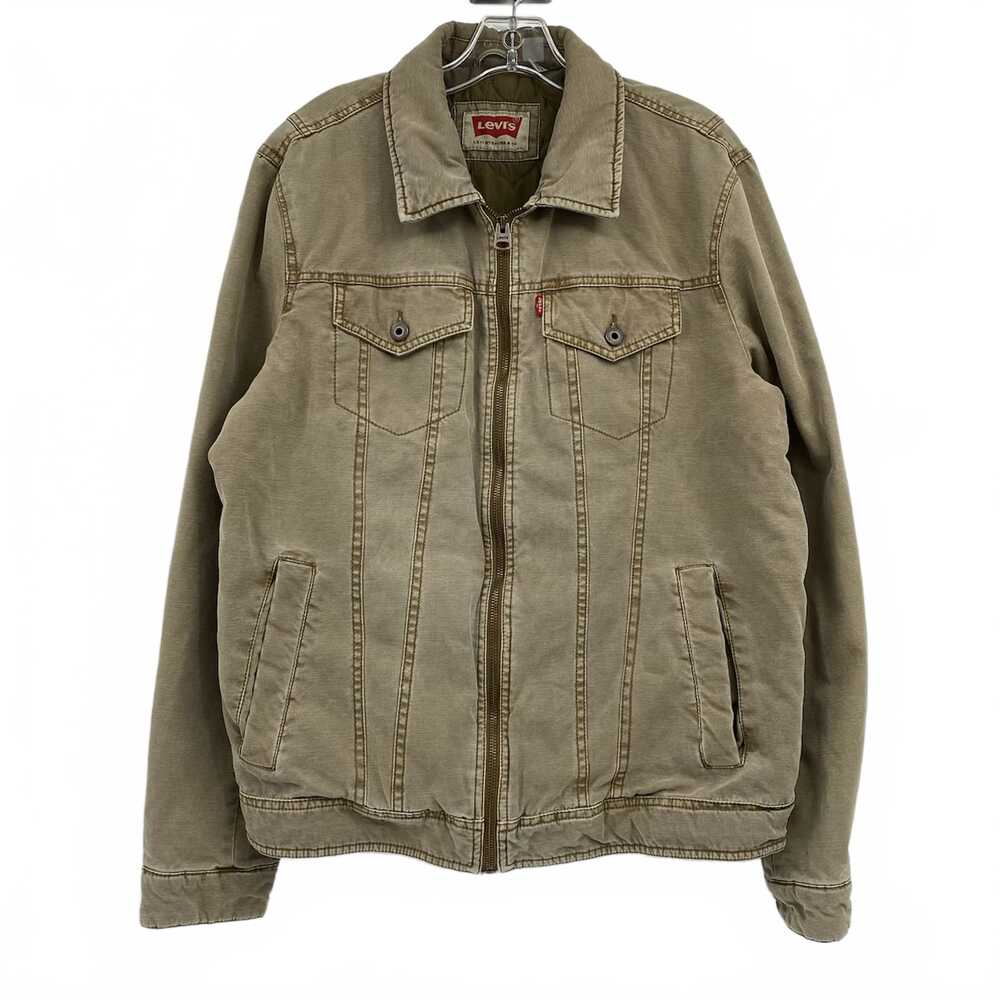 Levi's Beige Quilted Zip-Up Jacket | Mens M